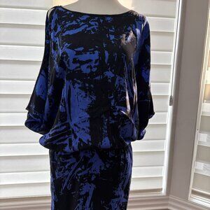 Nicole Miller Blue/Black Dress - Size S